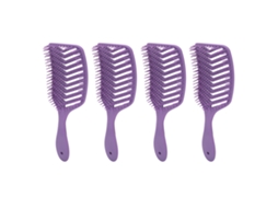 Escova de cabelo profissional curvada com visor, conjunto de 4 peças, para homens e mulheres, ferramenta para desembaraçar e modelar os cabelos, secagem rápida.