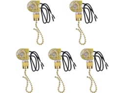 Conjunto De 5 Interruptores Genéricos Liga Desliga Para Ventiladores Teto, Luminárias De Parede E Luzes Armário Controle