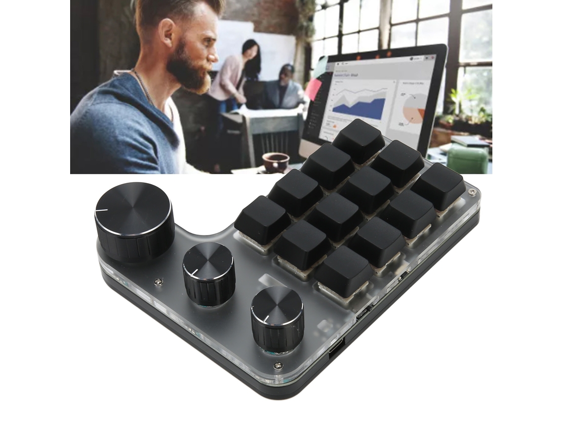 Lurelia Teclado Mecânico 12 Teclas, Bluetooth, Usb-c, Sem Fio, Cor Azul Para Laptop, Ipad/ios, Windows