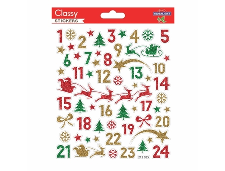 Adesivos do Calendário do Advento - Trenó do Papai Noel Global Gift