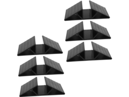 Conjunto De 6 Suportes Triangulares Segurança Para Portão Bebê Em Abs Preto, Com Sistema Anti Escalada E Flexíveis