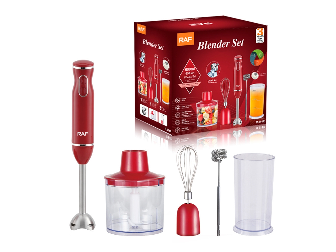 Batedeira Elétrica Multifuncional De Mão Para Cozinha, Ideal Papinhas Bebê, Espumador Leite, Espremedor Frutas E Moedor Carne.