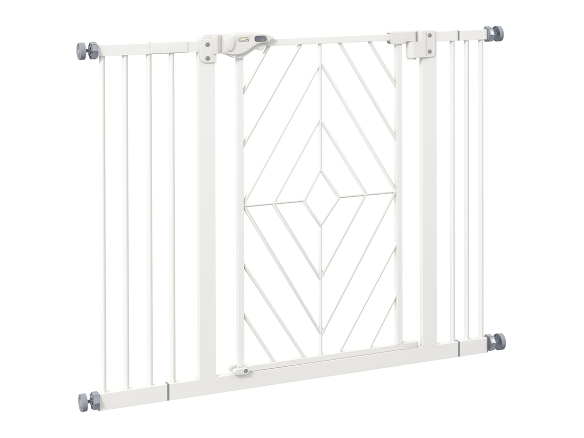 Portão Segurança Automático 74 100cm para Cães Branco