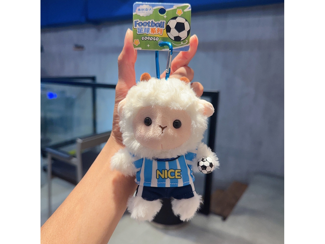 Chaveiro Ovelha Peluche Copa do Mundo 2026, listrado azul branco Argentina, acessório adepto, pendente macio STELASPLEN