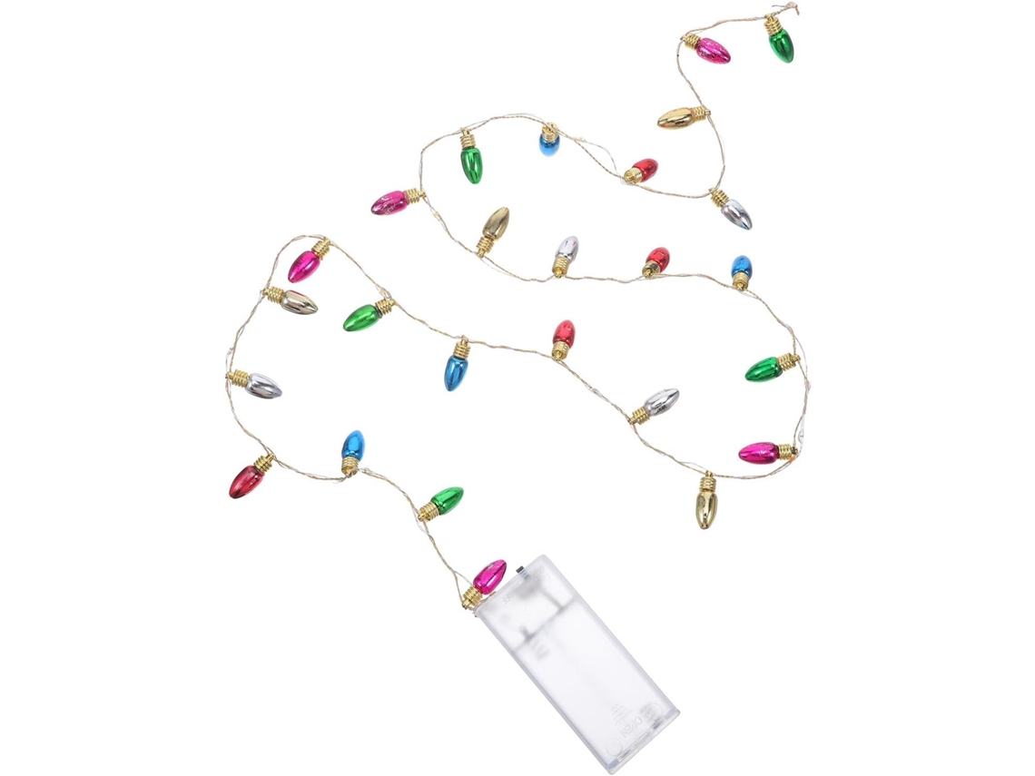 Conjunto De 2 Mini Luzes Natal Plástico Para Casa Bonecas, Led Baixo