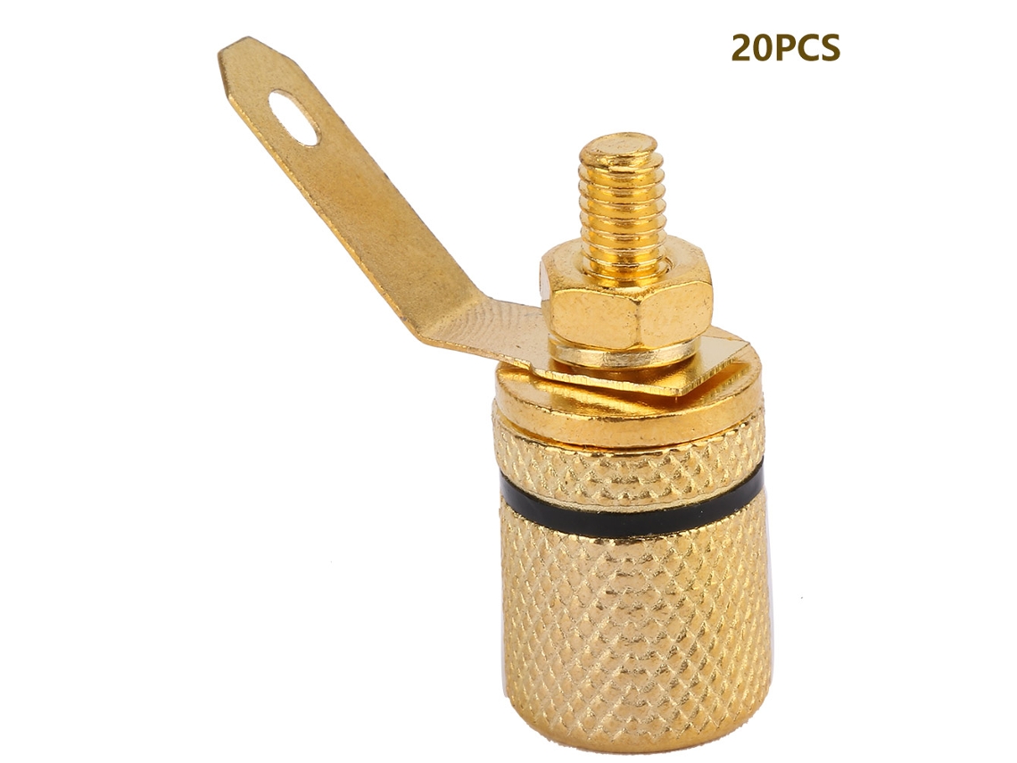 Laxiscreed Pack De 20 Jack De Banana Em Cobre Dourado Para Alta-falantes, 4mm