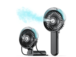 Ventilador Portátil Dobrável 180° Com Função De Névoa, 3 Velocidades, Reservatório De 30ml, Recarregável Via Usb - Para Viagens, Camping