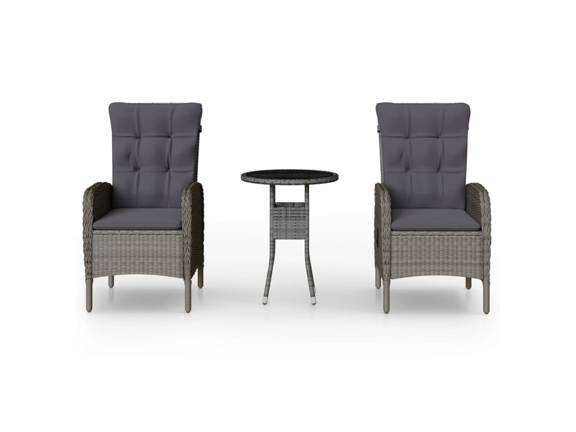 Bistro Set, Bistro Sets Vidaxl Cinzeto Rattan / Vime (ø 60 Cm Table)