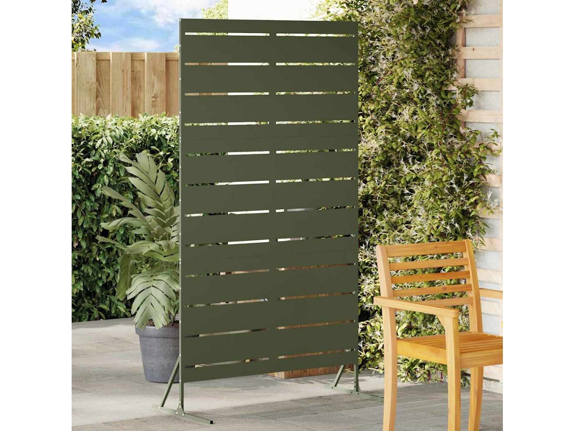 Vidaxl Protetor De Privacidade 100 X 50 X 180 Cm Aço Verde-azeitona