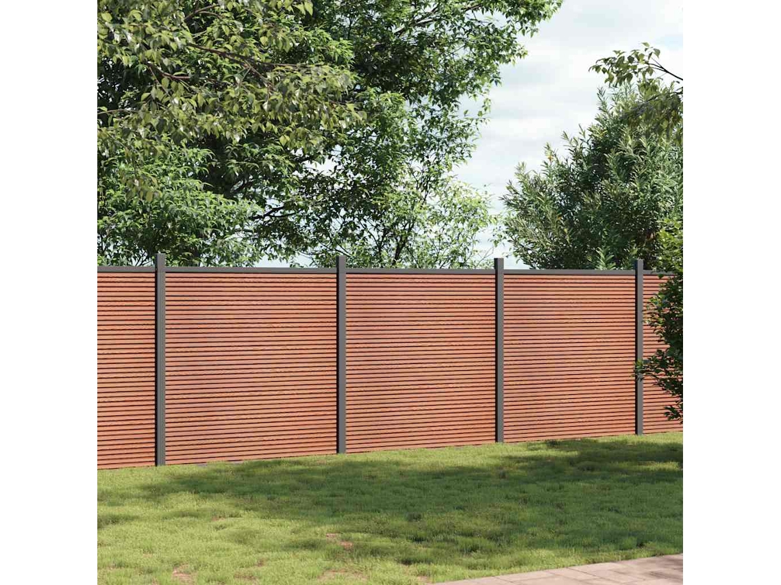 Vidaxl Painel De Vedação 526x186 Cm Wpc Castanho