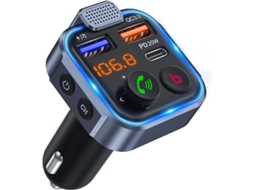 2026-transmisor Fm Para Carro, Adaptador Bluetooth 5.0 Com Carregamento Rápido Pd 20w E Qc 18w, Mãos Livres