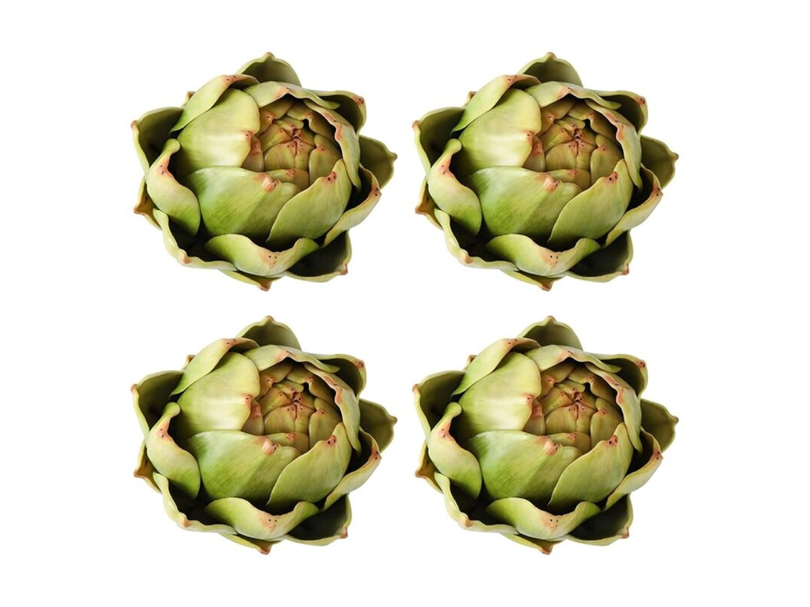 4 Buquês Artificiais de Alcachofras para Decoração Mesa em Festas Casamento BRILVIBERA (verde)