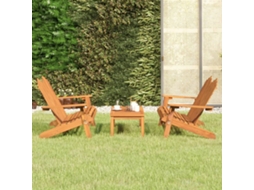 3 Pcs Conjunto Lounge De Jardim Adirondack Acácia Maciça Dkd Home Decor