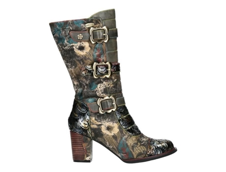 Botins De Mulher Laura Vita Annao Salto Plano Fecho Cinzento (39)