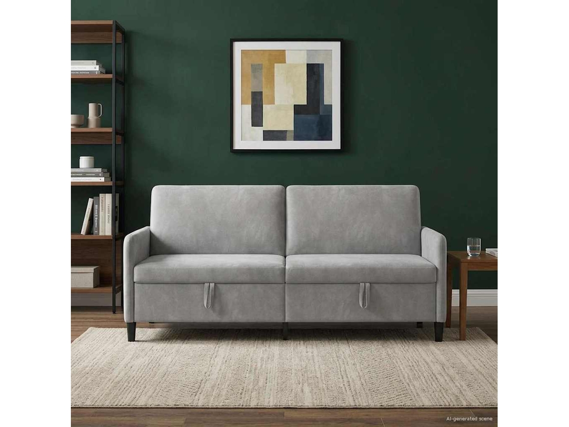 Vidaxl Sofa Com Armazenamento Cinzento-claro 192 X 78 X 87 Cm