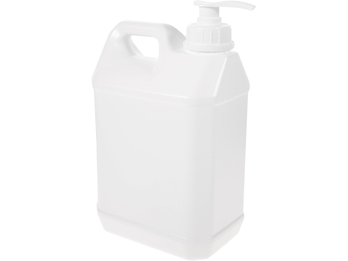 Frasco Com Bomba Dosadora De 2,5l, Recipiente Químico De Grande Formato, Plástico Branco.