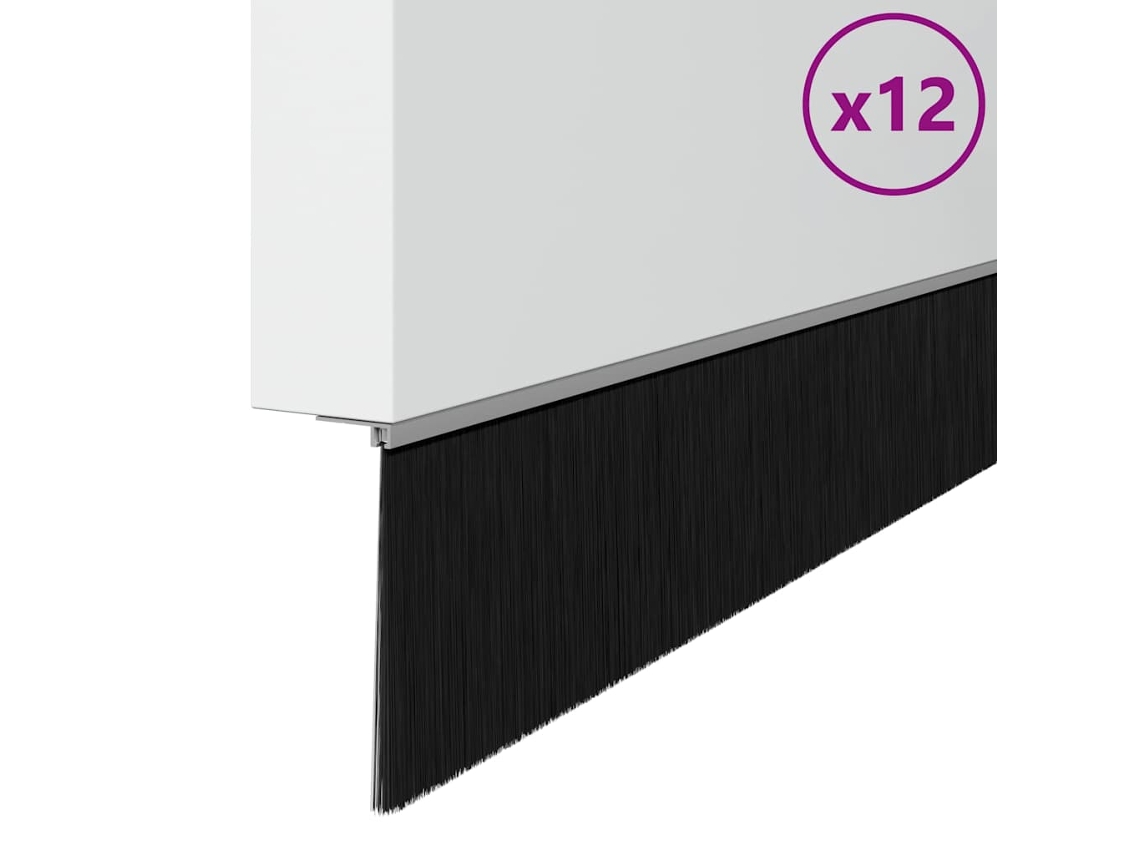 Conjunto 12 Selos Para Porta Vidaxl Prateado Alumínio (100 Cm)