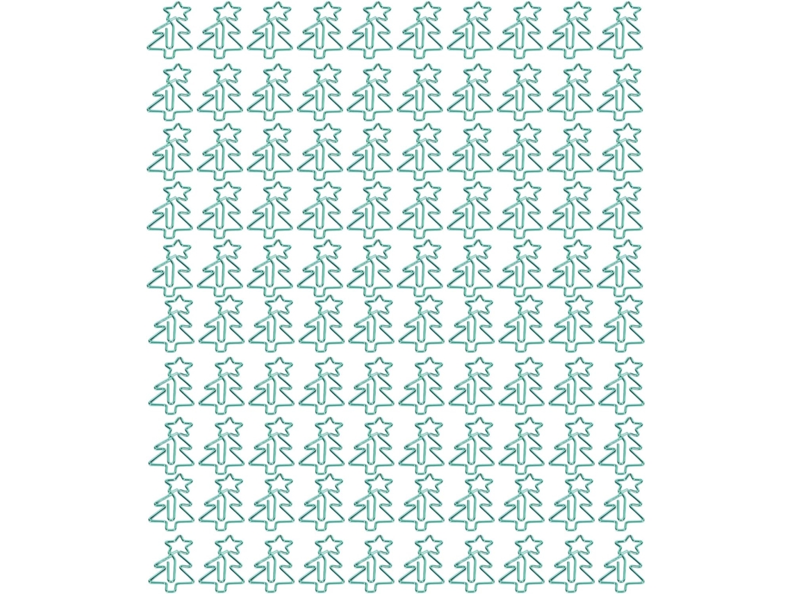 100 Clipes de Papel Antiderrapantes, Clipes Decorativos e de Metal Macio em Formato de Árvore de Natal para Uso Escolar e de Mesa