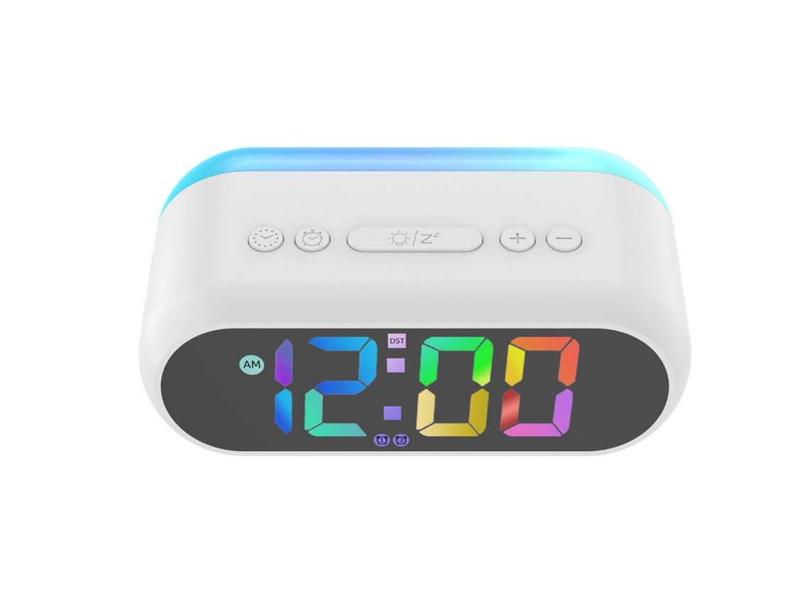 Despertador Digital Colorido Compacto Com Função Soneca E Atenuação De Brilho Para Quarto, Mesa De Cabeceira, Escrivaninha E Estante
