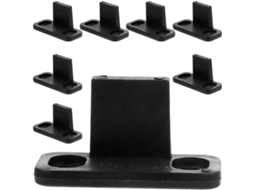 Conjunto De 8 Peças De Guias Para Portas De Correr Em Abs Preto Com Batente Em Forma De L.