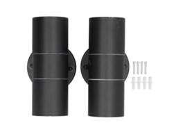 2pcs Luminária Parede Externa Aço Inoxidável Ip54 Cilíndrica Gu10 Led 220 240v Preto | S/MARCA
