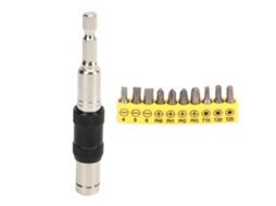 Adaptador de extensão com trava automática e liberação rápida, com cabo hexagonal multiangular (Adaptador rápido 6,35 mm 10 em 1)