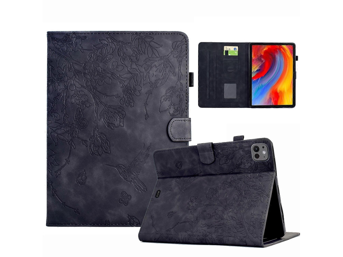 Capa de couro inteligente com estampa de flores e pássaros Webake para tablet
