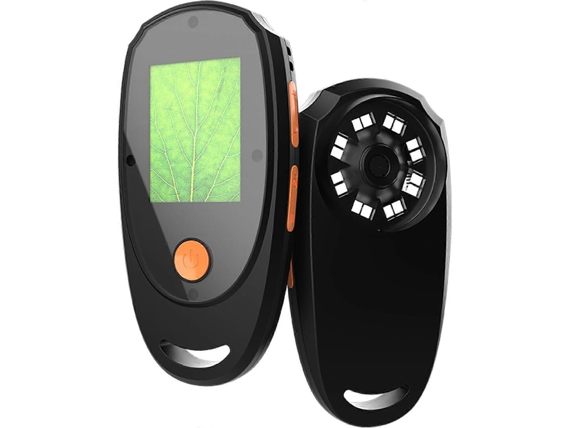 Microscópio Digital Portátil Com Tela Ips De 2 Polegadas, 2mp, Ampliação De 500x, 8 Leds, Usb, Preto