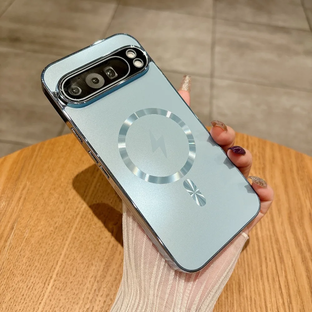 (cinza Azul, Google Pixel 7a) Capa De Proteção Para Lente Com Sistema Magnético, Compatível Com Magsafe, Tampa Traseira Resistente Ao Impacto