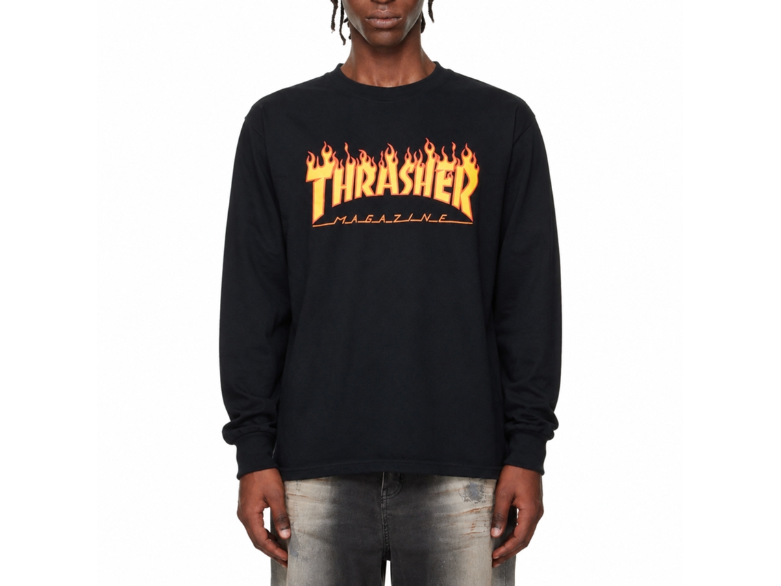 Thrasher Flame Logo Long Sleeve T-shirt Unisex Adults Size:xl