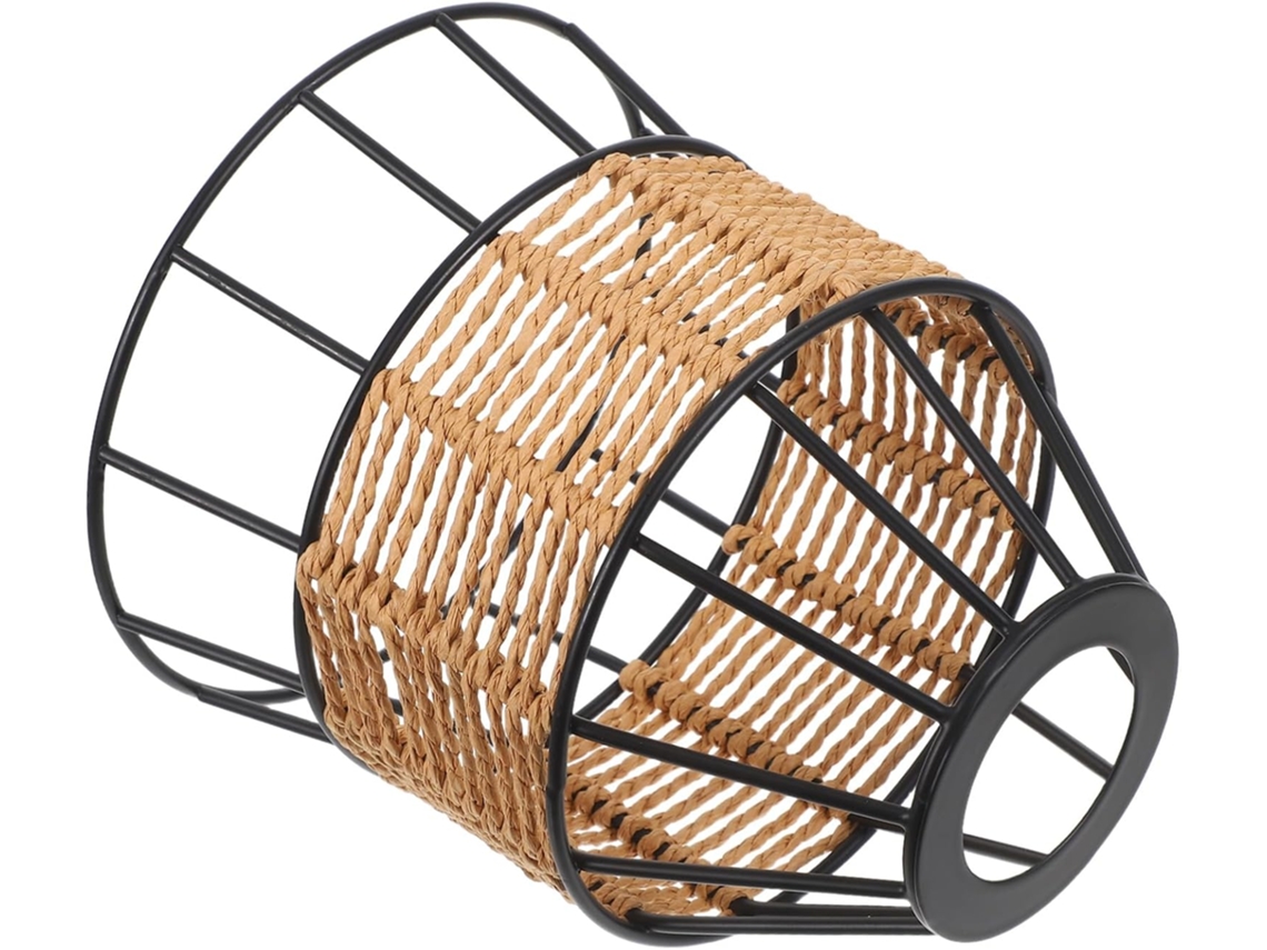 Corda De Papel Trançada Retrô Com Estrutura De Arame Preto E Encaixe Para Decoração Suspensa.