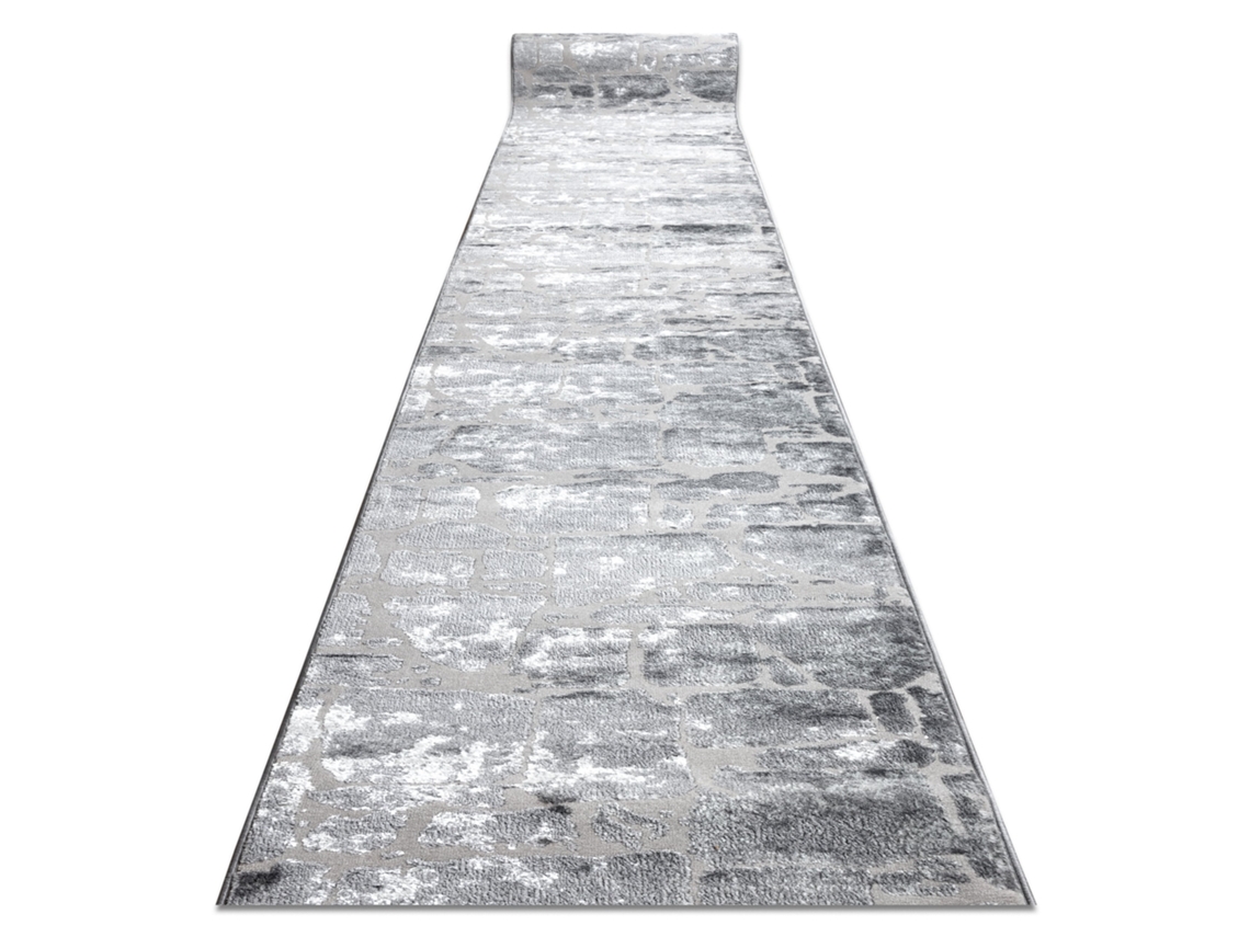 Passadeira Structural Mefe 6184 Dois Níveis de Lã Cinza Cinza Escuro 90 cm