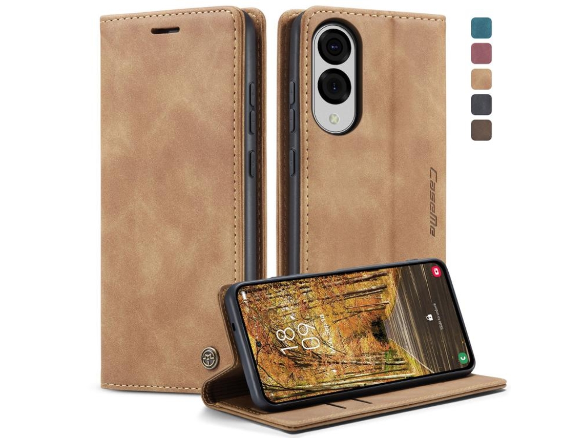 Capa Para Samsung Galaxy S25 Edge 5g Multifuncional Horizontal De Couro Marrom