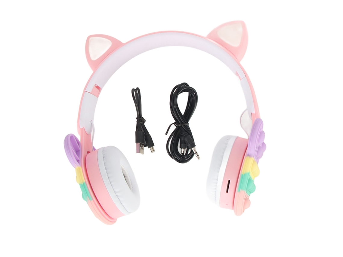 Fone de Ouvido Bluetooth Luz Led Gato EOOCOO
