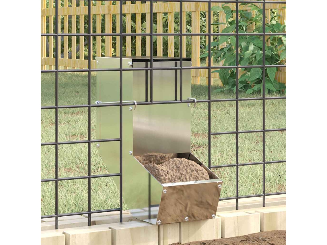 Vidaxl Comedouro Para Coelhos Prateado 12,5 X 26 X 28,5 Cm 1 Kg