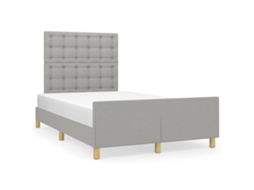Bed Frame With Headboard, Bed Frames With Headboards Vidaxl Cinzeto Tecido (120 X 190 Cm)