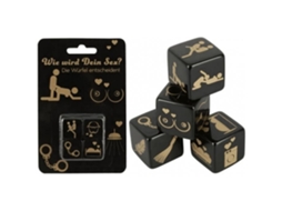 4 dados pretos e dourados YOU 2 TOYS