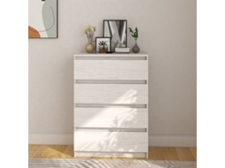 Mueble auxiliar de pino macizo 60x36x84 cm blanco