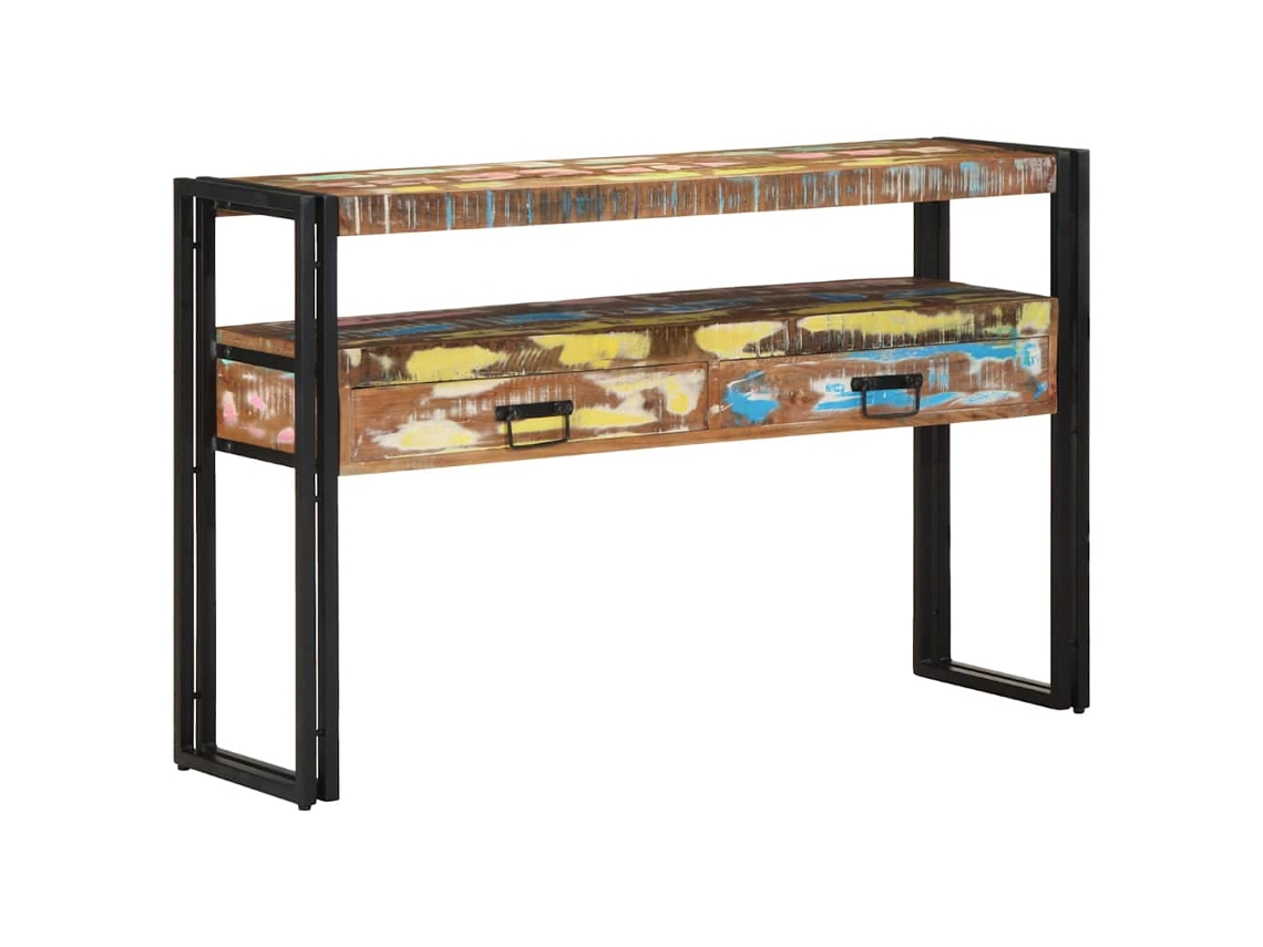 Vidaxl Aparador Multicolor 120 X 33 X 75 Cm Madeira Reforçada Sólida