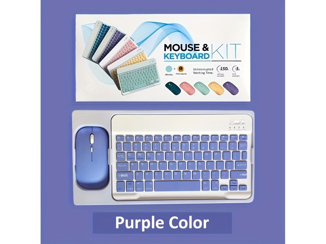 Combinação De Teclado E Mouse Sem Fio Bluetooth De 10 Polegadas Cuich