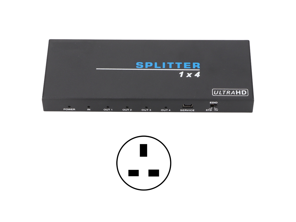 Aetheria divisor de Interface Multimídia Hd 1 para 4 4k 18gbps 2.0 Switcher Plug Uk