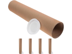 Conjunto Topbathy com 5 Tubos de Papel Kraft Redondos para Envio Pôsteres e Documentos, Reutilizáveis Tampas,