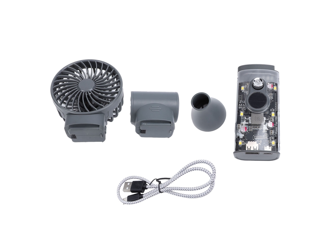 Ventilador Turbo 30 Velocidades Bateria 10000mah Power Bank Luz Led