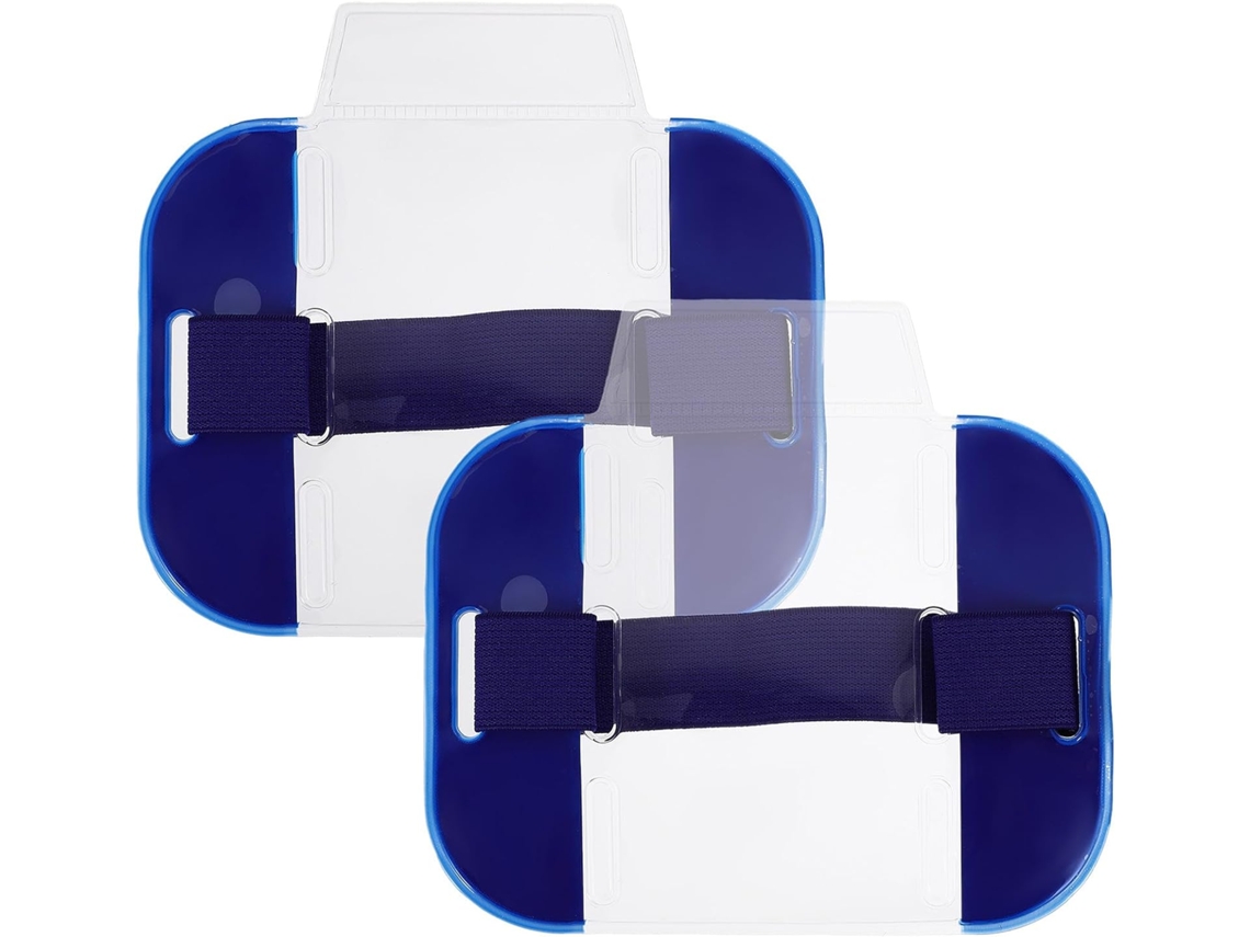 Porta Crachá De Braço Ajustável Em Pvc Transparente E Nylon, 2 Peças, Identificação De Trabalho, Segurança E