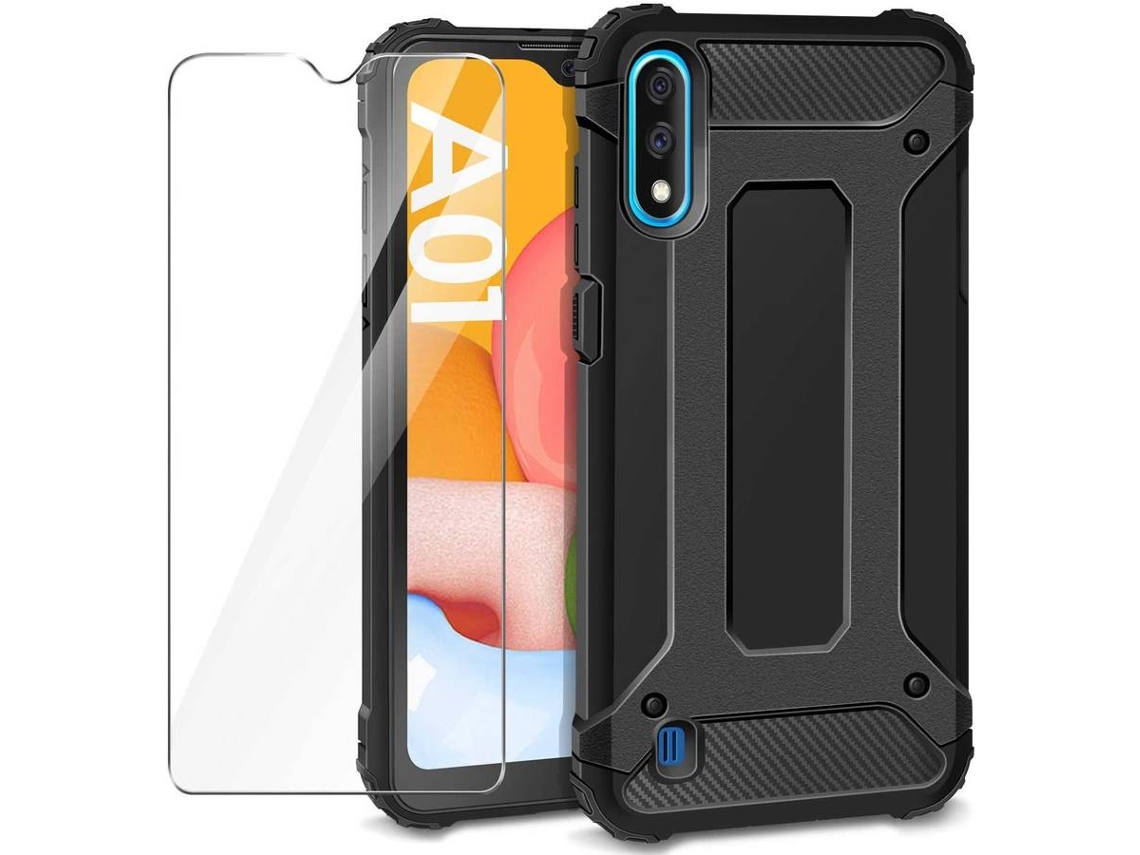 Capa + Película Samsung Galaxy A01 HONGWE. Robusta Preto