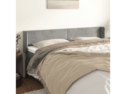 Vidaxl Cabeceira De Cama C/ Abas Veludo 183x16x78/88 Cm Cinzento-claro