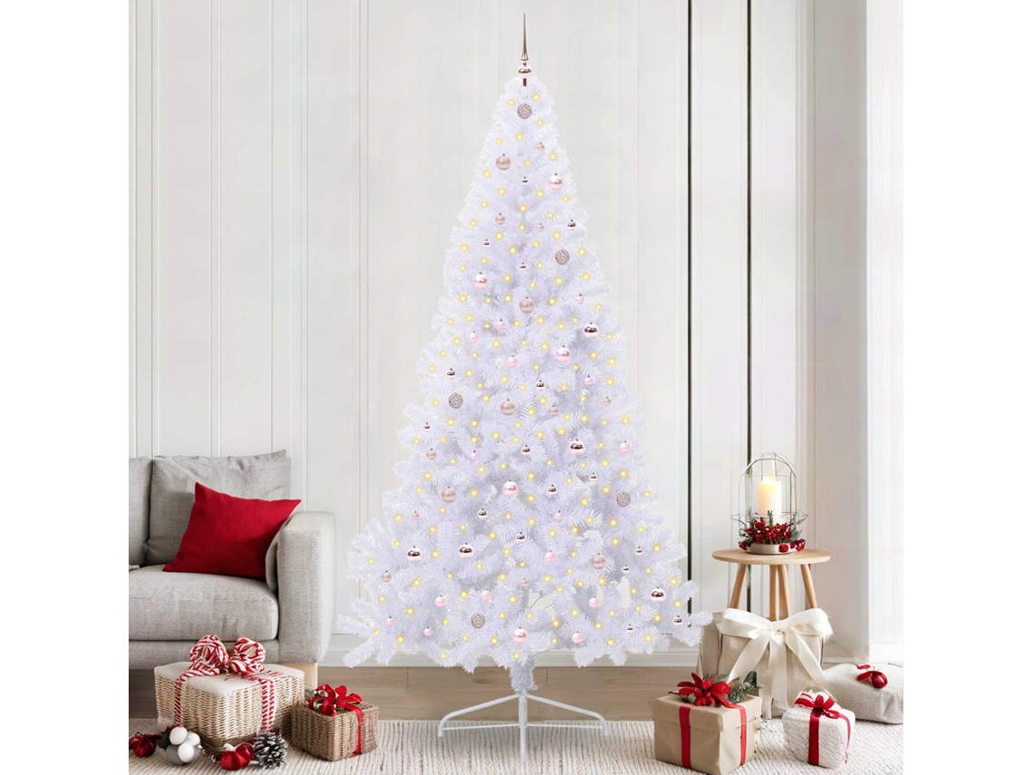 Vidaxl Árvore De Natal Artificial Branco 240 Cm Pvc E Aço