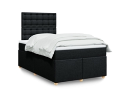 Vidaxl Cama Com Molas/colchão 120x200 Cm Tecido Preto
