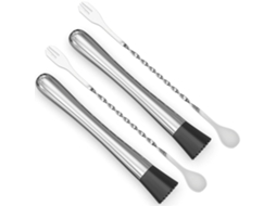 Conjunto De 4 Peças Em Aço Inoxidável Com Misturador E Colher Para Coquetéis, 20 Cm