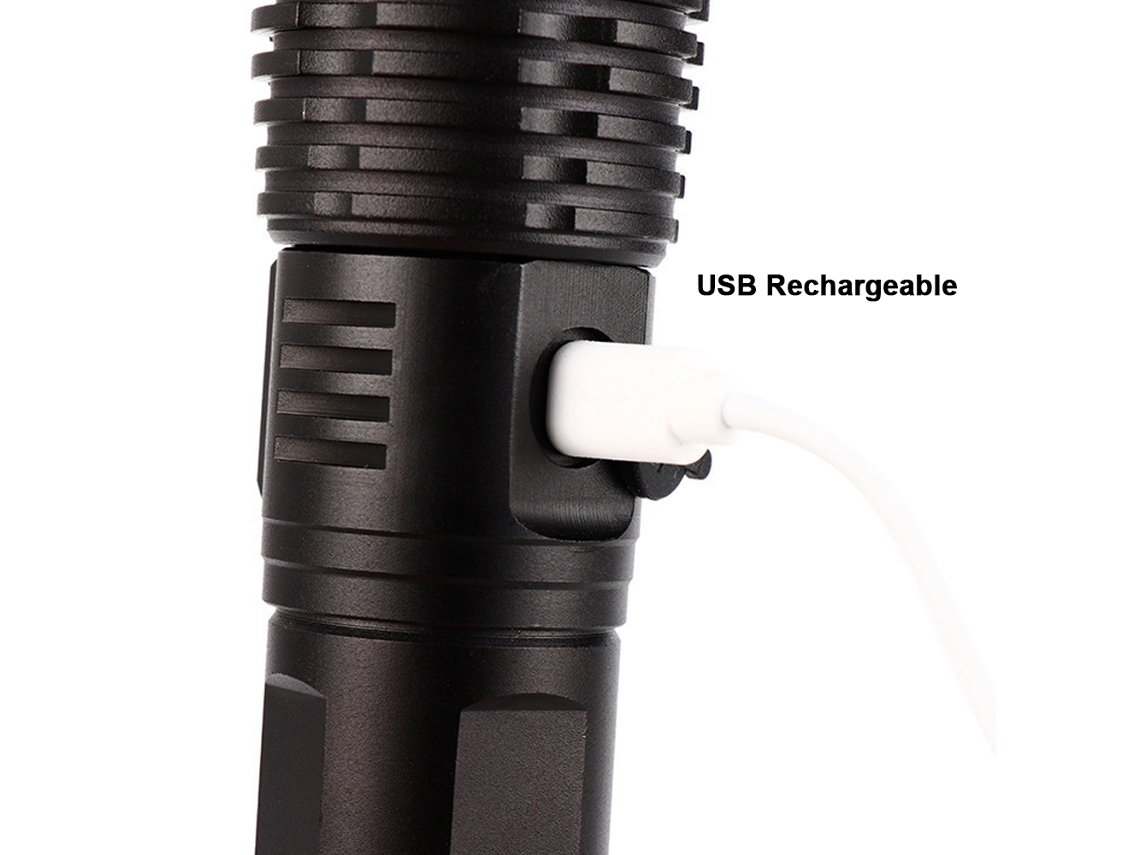 Lanterna Portátil P50 Recarregável Focus Ajustável Usb